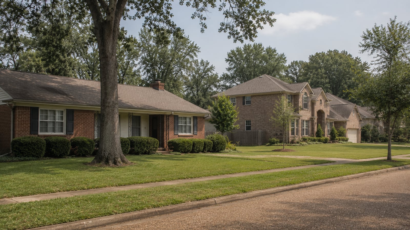Family moving into a brick two-story home in a DeSoto County suburb